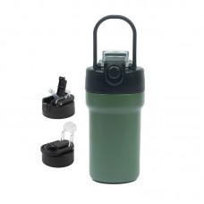 Φορητό παγούρι-θερμός με καλαμάκι - 500ml - 219408 - Green