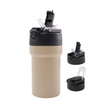 Φορητό παγούρι-θερμός με καλαμάκι - 500ml - 219408 - Beige