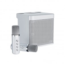 Ασύρματο ηχείο Bluetooth με 2 μικρόφωνα Karaoke - YS-203 - 887172 - Silver