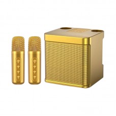 Ασύρματο ηχείο Bluetooth με 2 μικρόφωνα Karaoke - YS-203 - 887172 - Gold