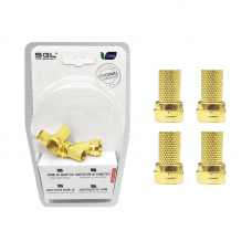 Βύσμα κεραίας TV Coaxial τύπου F - 4pcs - 1823A-4 - Gold - 098708