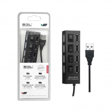 Αντάπτορας USB Hub με 4 θύρες και διακόπτες - 404P - 45cm - 095943