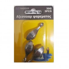 Βαρίδια αλιείας με θηλιά - 70gr - 2pcs - 30169