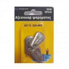 Βαρίδια αλιείας πλακέ - 20gr - 4pcs - 30172