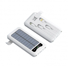 Powerbank με ηλιακό πάνελ - 4in1 - 10.000mah - KJ495 - 810378 - White