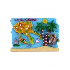 Tουριστικό μαγνητάκι Souvenir – Σετ 12pcs - Resin Magnet - Chalkidiki - 678076