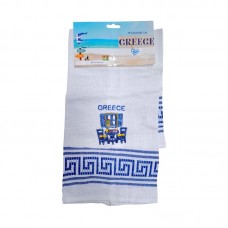 Πετσέτα ποτηρόπανο Souvenir με κέντημα - Σετ 12pcs - Greece - 416297
