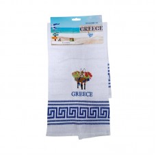 Πετσέτα ποτηρόπανο Souvenir με κέντημα - Σετ 12pcs - Greece - 416266