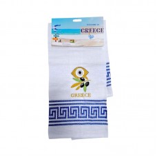 Πετσέτα ποτηρόπανο Souvenir με κέντημα - Σετ 12pcs - Greece - 416211