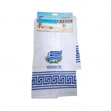 Πετσέτα ποτηρόπανο Souvenir με κέντημα - Σετ 12pcs - Greece - 416174