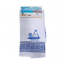 Πετσέτα ποτηρόπανο Souvenir με κέντημα - Σετ 12pcs - Greece - 416150