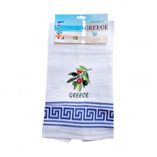 Πετσέτα ποτηρόπανο Souvenir με κέντημα - Σετ 12pcs - Greece - 416112