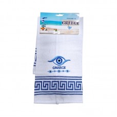 Πετσέτα ποτηρόπανο Souvenir με κέντημα - Σετ 12pcs - Greece - 416068