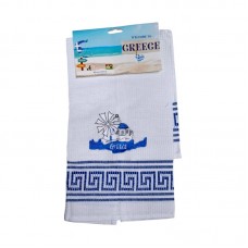 Πετσέτα ποτηρόπανο Souvenir με κέντημα - Σετ 12pcs - Greece - 416051