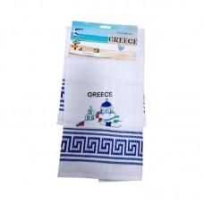 Πετσέτα ποτηρόπανο Souvenir με κέντημα - Σετ 12pcs - Greece - 416020