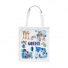 Υφασμάτινη τουριστική τσάντα καμβάς - Greece - 40x35cm - 221059