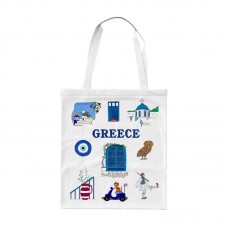Υφασμάτινη τουριστική τσάντα καμβάς - Greece - 40x35cm - 221011