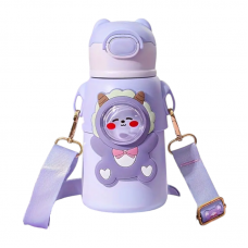 Παιδικό παγούρι-θερμός με καλαμάκι - 500ml - 219453 - Purple