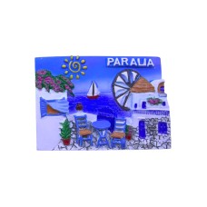 Τουριστικό μαγνητάκι Souvenir - Σετ 12pcs - Paralia - 678418