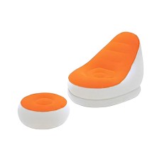 Φουσκωτή πολυθρόνα με υποπόδιο - 812358 - Orange