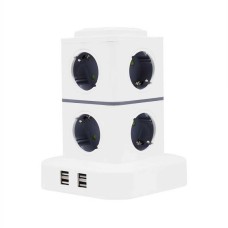Κάθετο πολύπριζο 8 θέσεων με διακόπτες & 4xUSB - Σούκο - 3m - RC-G8P-4U - 008237