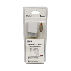 Αντάπτορας φόρτισης με καλώδιο και 2 θύρες USB - Micro USB - Quick Charge - FA13-S2 - 1m - 099477